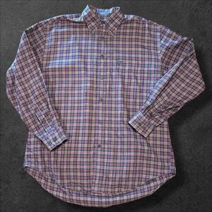 Vintage Faconnable Made in USA Plaid Cotton Shirt Men’s L French Designer